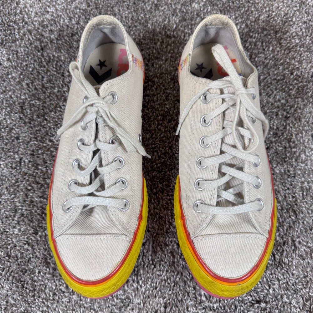 Converse Chuck Taylor All Star Lift Low Rainbow Pride Platform Sneakers 7.5 - Picture 3 of 10